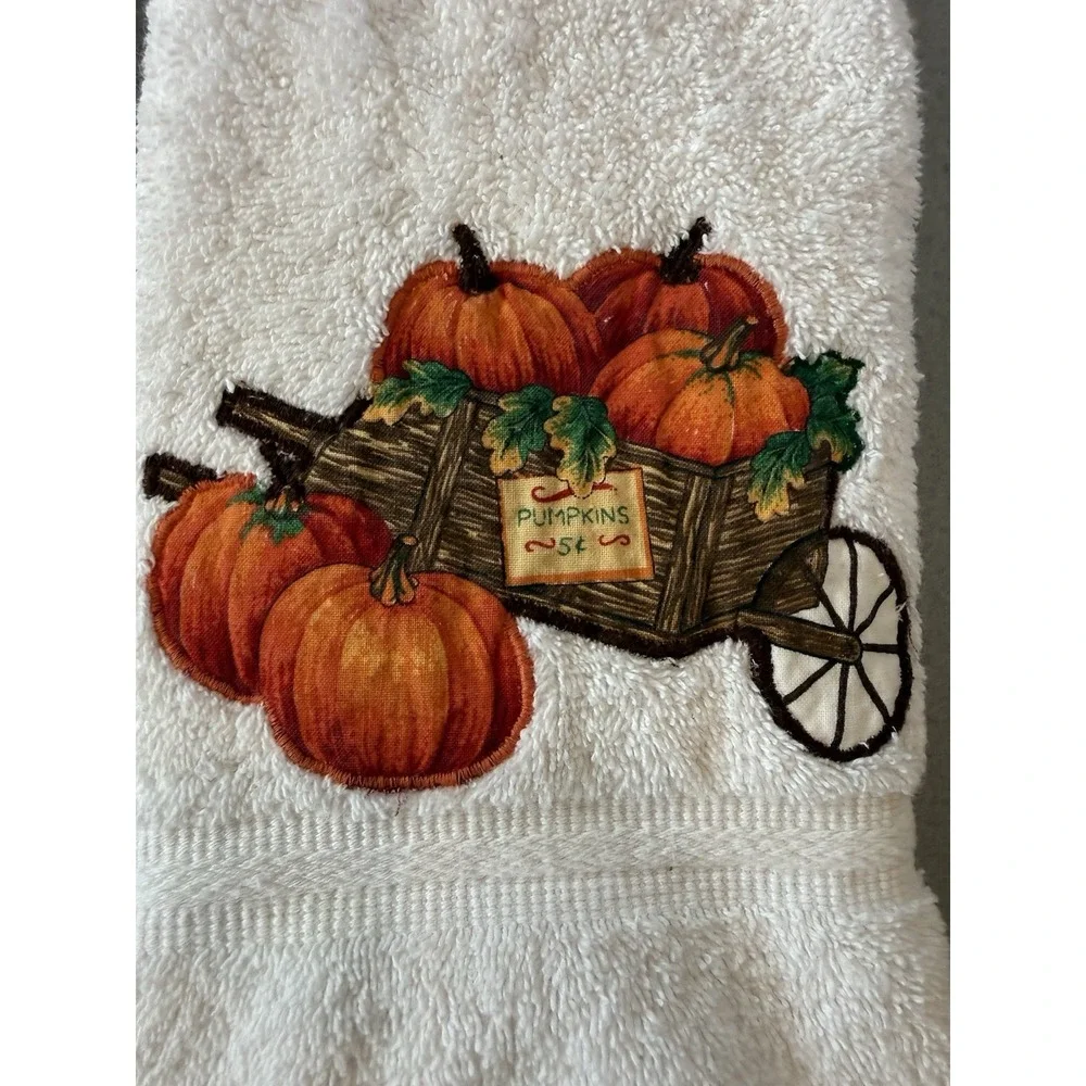 VTG Y2K Dundee Fall Harvest Pumpkin Scarecrow Bath Handtowel Wash Cloth 6 Piece
